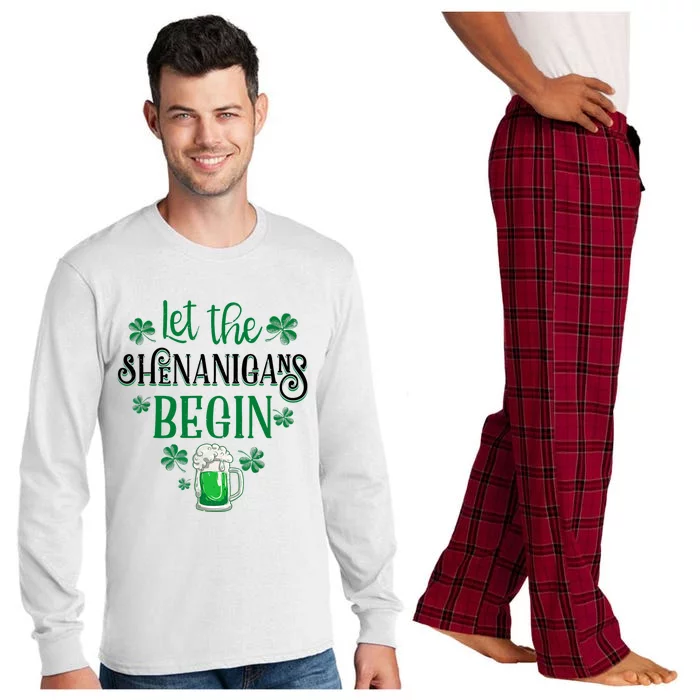 Let The Shenanigans Begin St Patricks Day Drinking Beer Long Sleeve Pajama Set