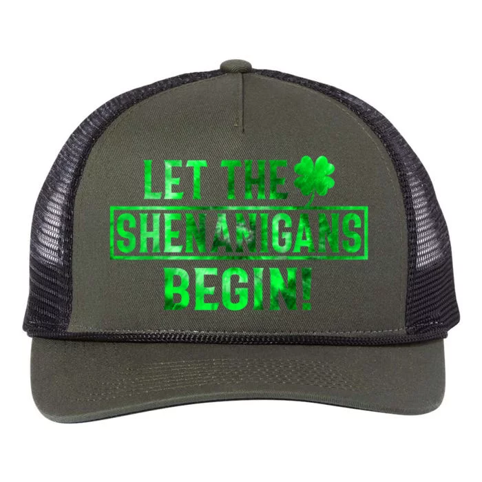 Let The Shenanigans Begin Funny St. Patricks Day Retro Rope Trucker Hat Cap