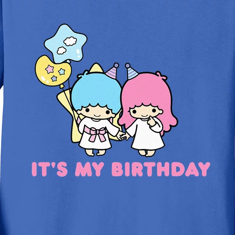 Little Twin Stars Its My Birthday Kids Long Sleeve Shirt