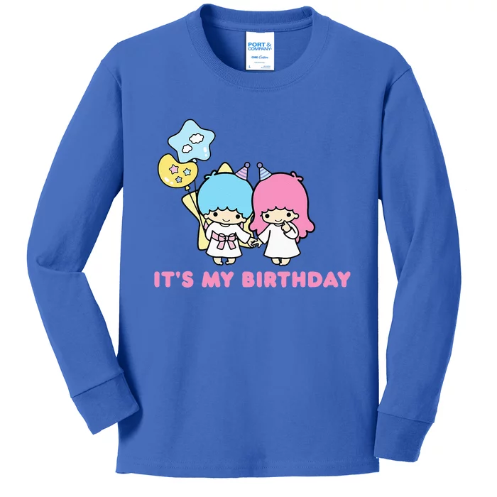 Little Twin Stars Its My Birthday Kids Long Sleeve Shirt