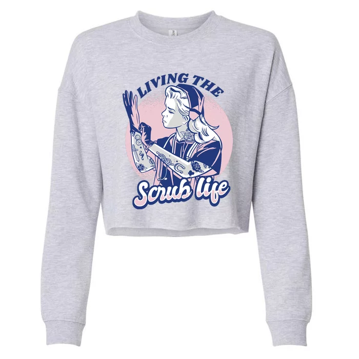 Living The Scrub Life Cropped Pullover Crew