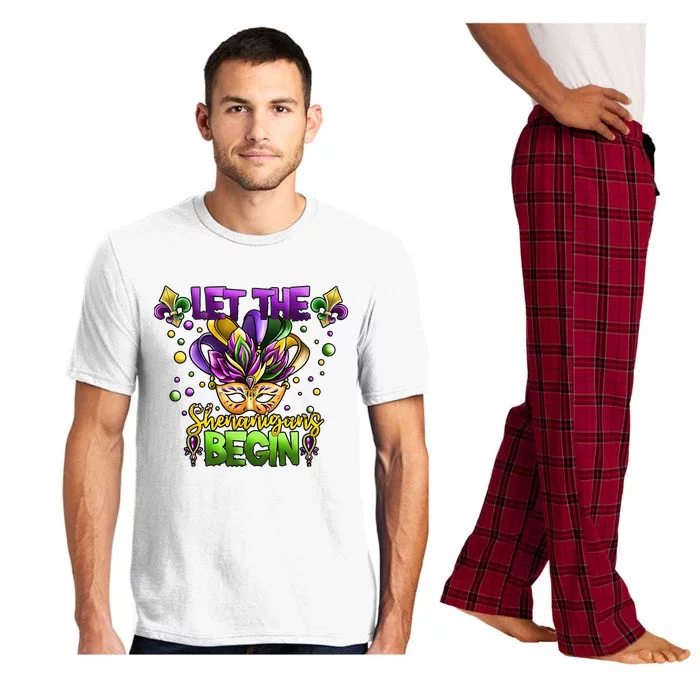 Let The Shenanigans Begin Mardi Gras Party Carnival Pajama Set