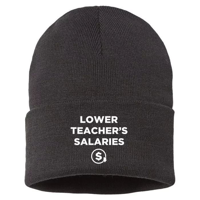 Lower Teacher Salaries Lower Teachers Salaries Sustainable Knit Beanie