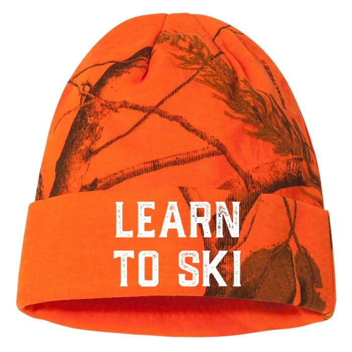 Learn To Ski Great Gift Motivation And Goals Unisex Gift Kati - 12in Camo Beanie