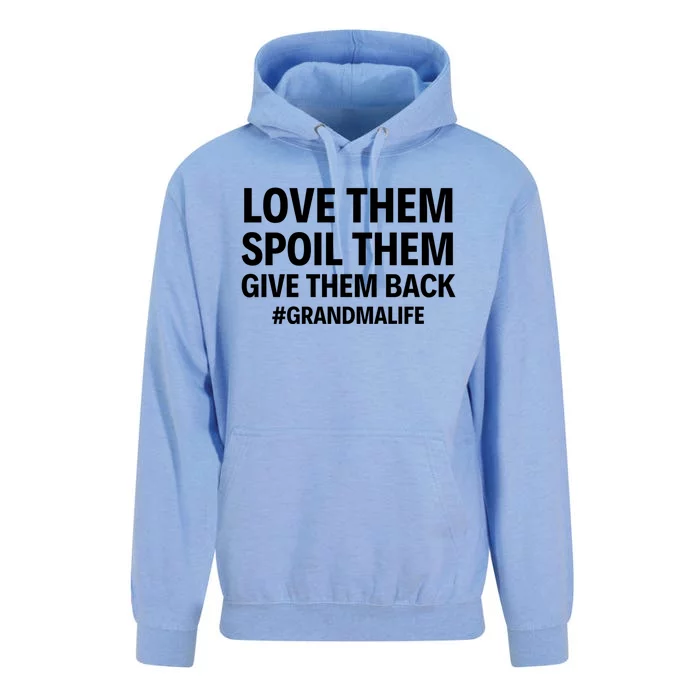 Love Them Spoil Them Give Them Back #Grandmalife New Grandma Gift Unisex Surf Hoodie