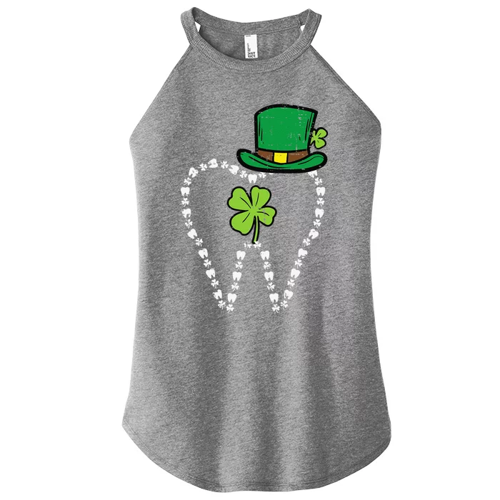 Leprechaun Tooth Shamrock St Patrick Day Dentist Dental Asst Women’s Perfect Tri Rocker Tank