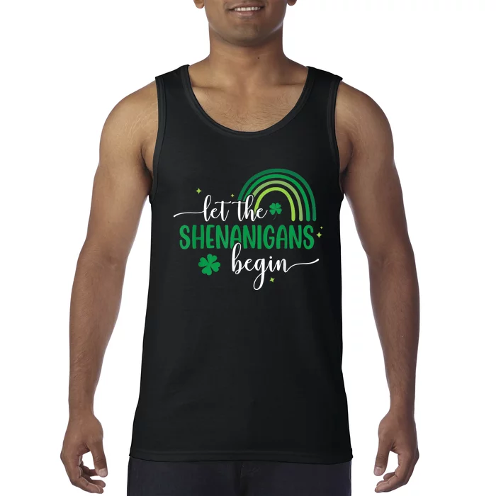 Let The Shenanigans Begin St Patricks Day Lucky Shamrock Tank Top