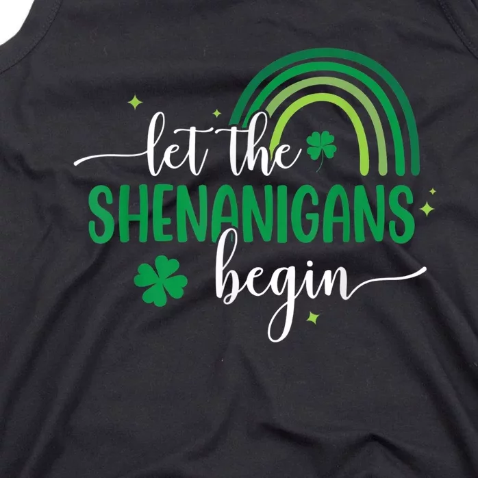 Let The Shenanigans Begin St Patricks Day Lucky Shamrock Tank Top