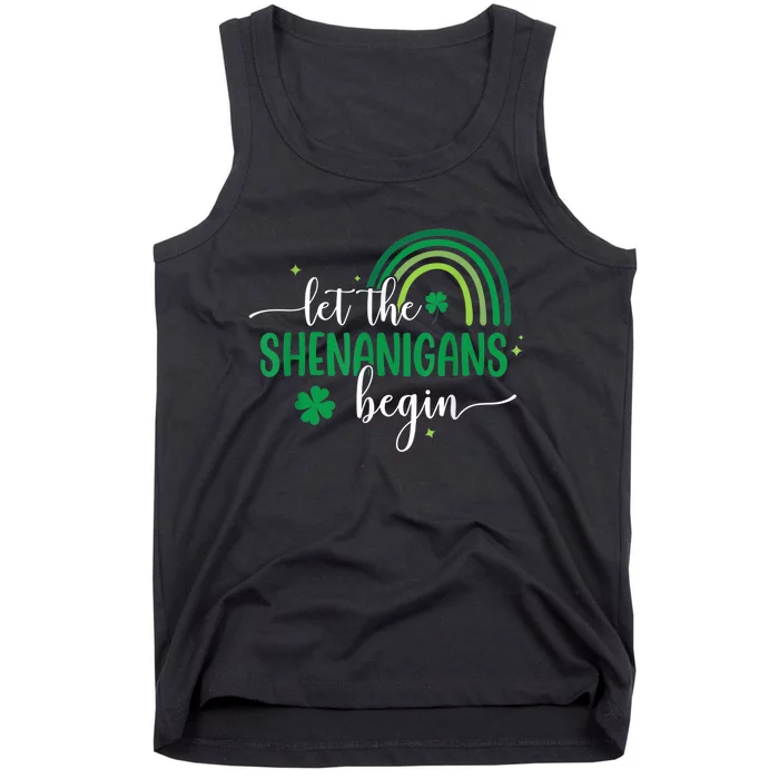 Let The Shenanigans Begin St Patricks Day Lucky Shamrock Tank Top