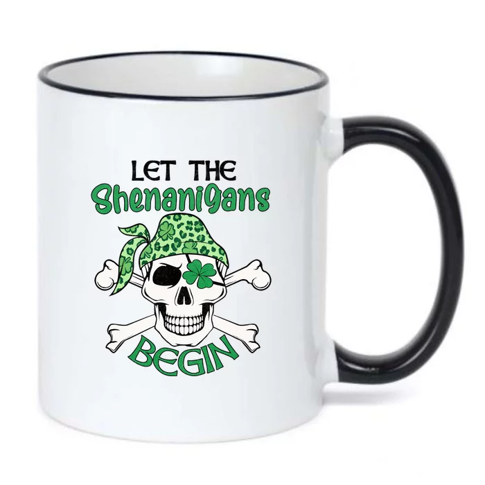 Let The Shenanigans Begin Funny Skull St Patrick's Day Black Color Changing Mug