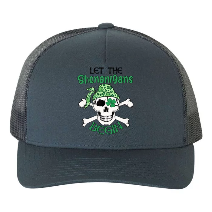 Let The Shenanigans Begin Funny Skull St Patrick's Day Yupoong Adult 5-Panel Trucker Hat