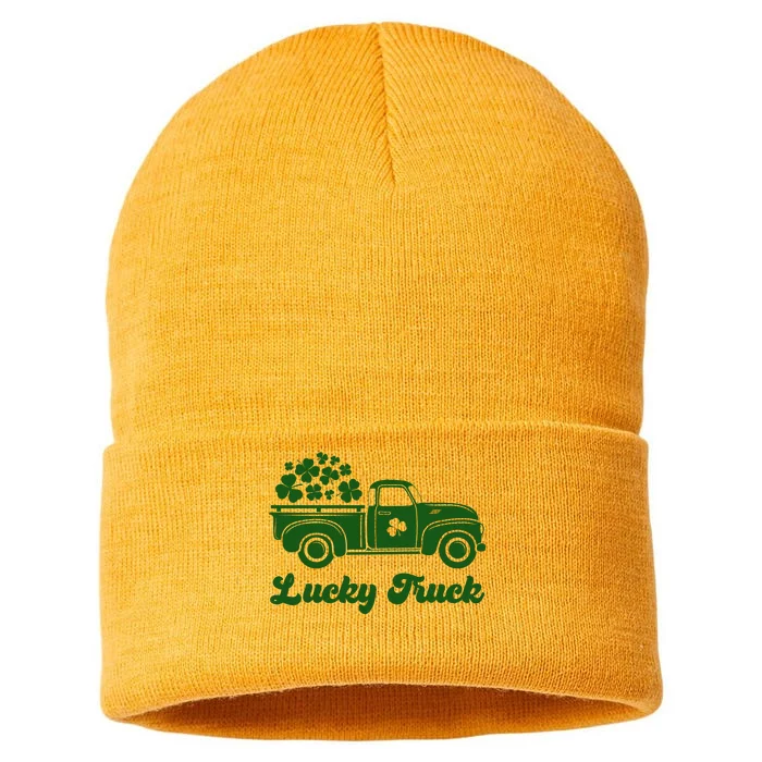 Lucky Truck St Patricks Day Sustainable Knit Beanie