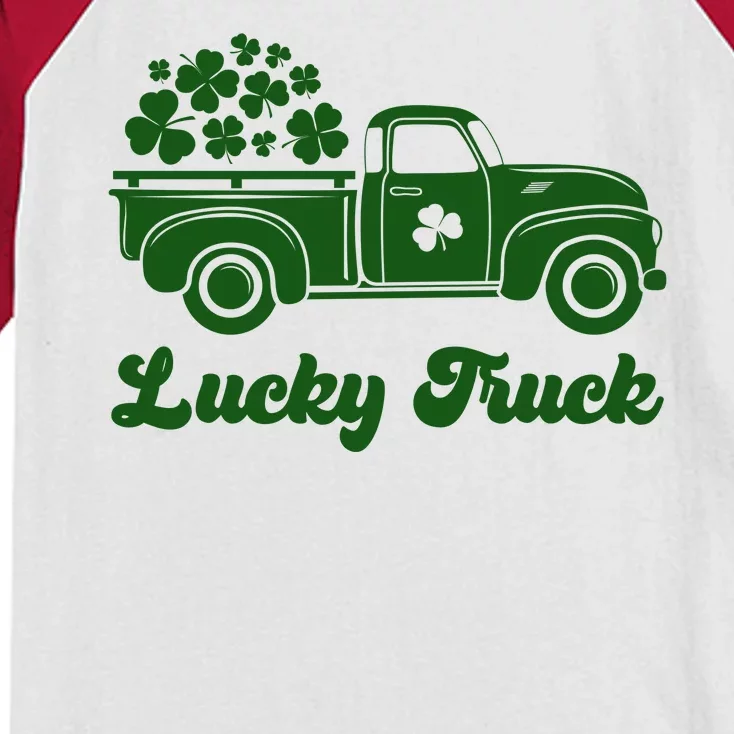 Lucky Truck St Patricks Day Kids Colorblock Raglan Jersey