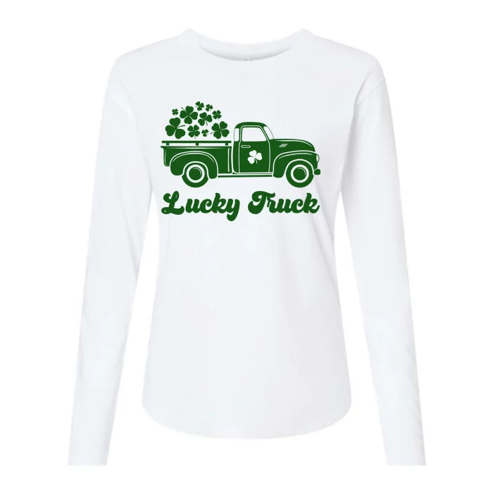 Lucky Truck St Patricks Day Womens Cotton Relaxed Long Sleeve T-Shirt