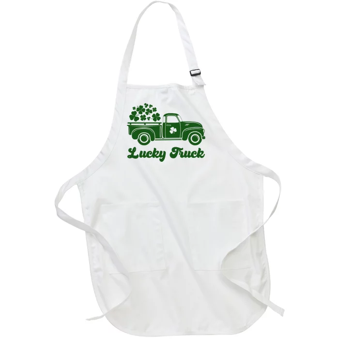 Lucky Truck St Patricks Day Full-Length Apron With Pocket