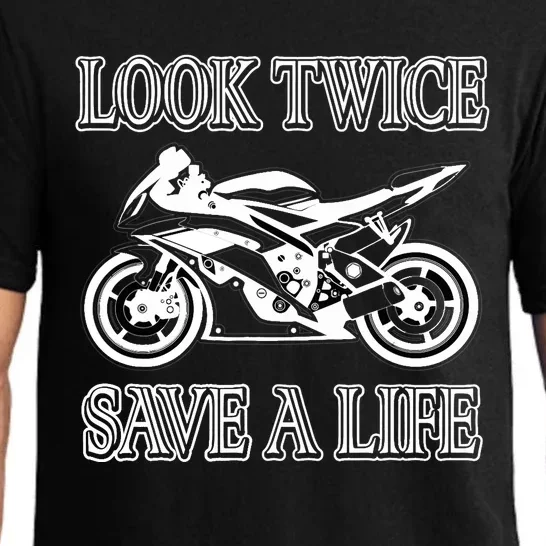 Look Twice Save A Life Motorcycle Bike Safety Pajama Set