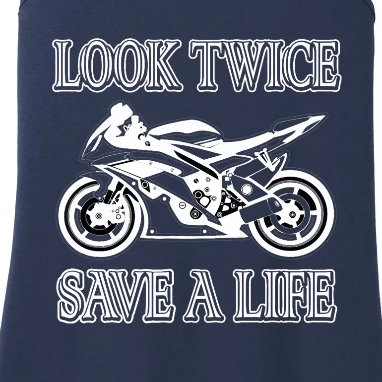 Look Twice Save A Life Motorcycle Bike Safety Ladies Essential Tank