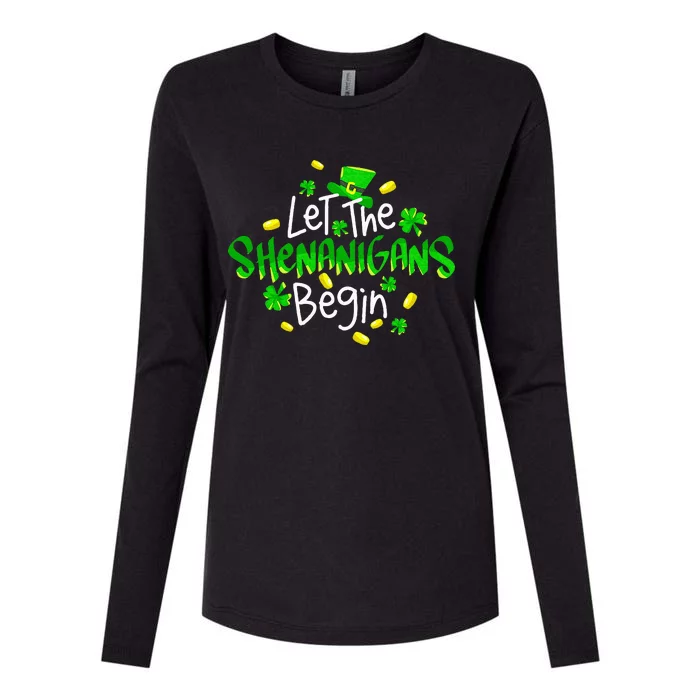 Let The Shenanigans Begin Funny St Patrick's Day Gift Womens Cotton Relaxed Long Sleeve T-Shirt