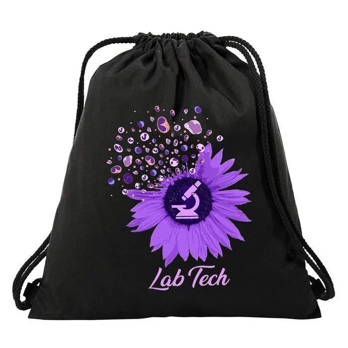 Lab Tech SunFlower Med Tech Funny Medical Technician Lab Drawstring Bag