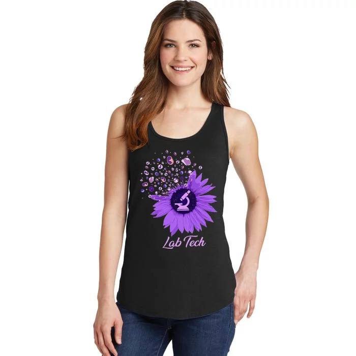 Lab Tech SunFlower Med Tech Funny Medical Technician Lab Ladies Essential Tank