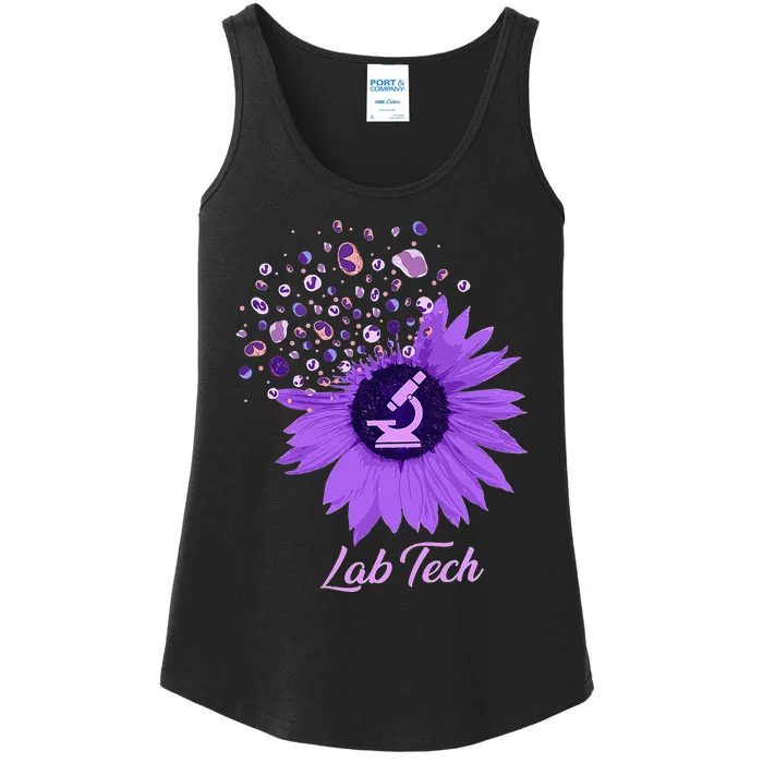 Lab Tech SunFlower Med Tech Funny Medical Technician Lab Ladies Essential Tank