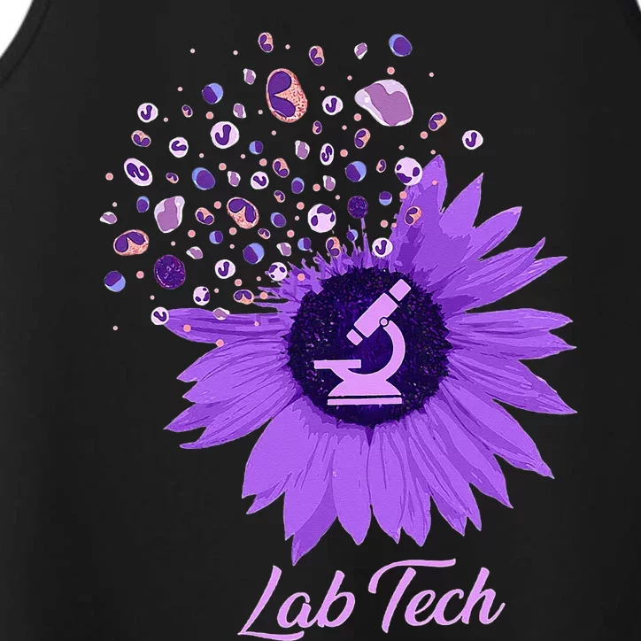 Lab Tech SunFlower Med Tech Funny Medical Technician Lab Performance Tank