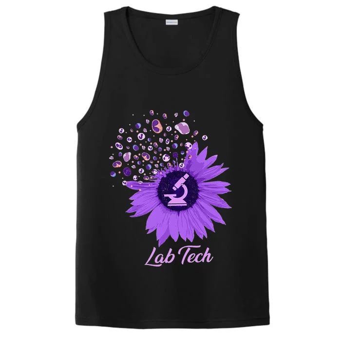 Lab Tech SunFlower Med Tech Funny Medical Technician Lab Performance Tank