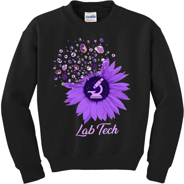 Lab Tech SunFlower Med Tech Funny Medical Technician Lab Kids Sweatshirt