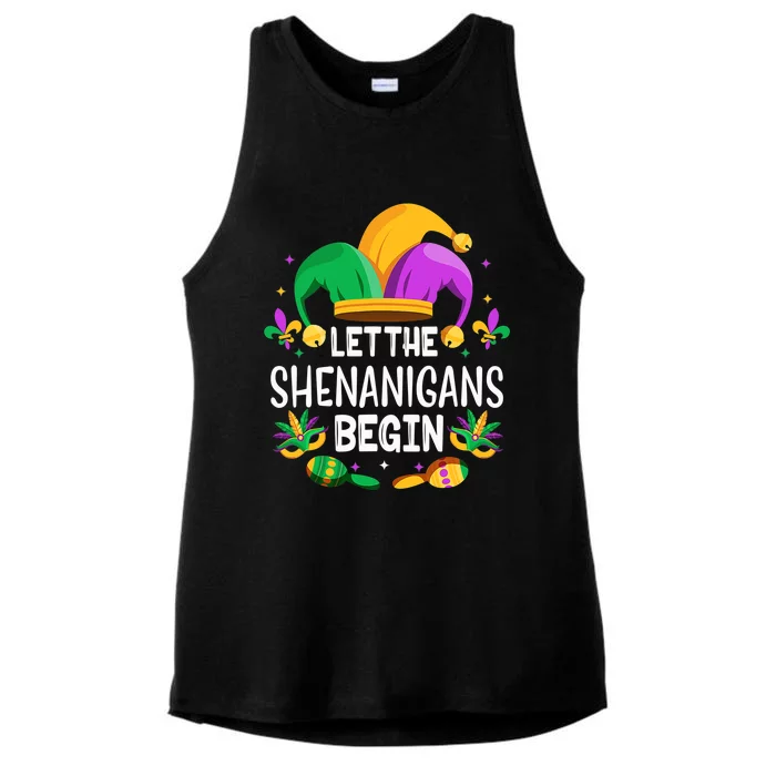 Let The Shenanigans Begin Mardi Gras Shirts, Kids Men Women Ladies Tri-Blend Wicking Tank