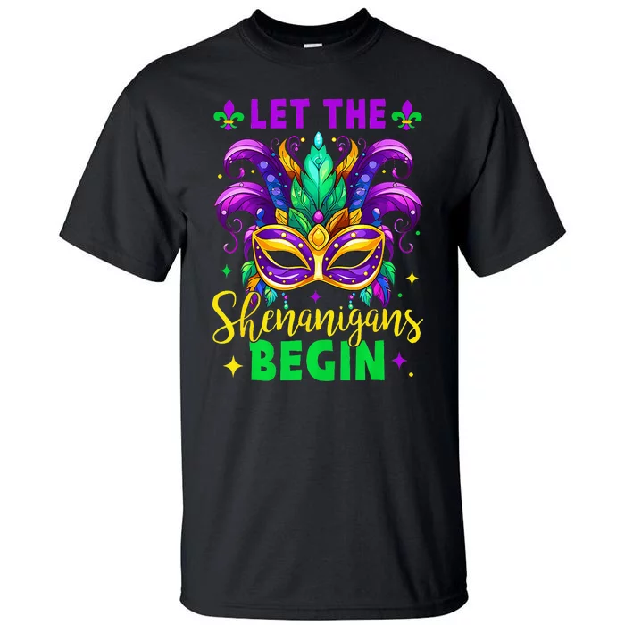 Let The Shenanigans Begin Mardi Gras Lips Tall T-Shirt