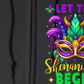 Let The Shenanigans Begin Mardi Gras Lips Full Zip Hoodie