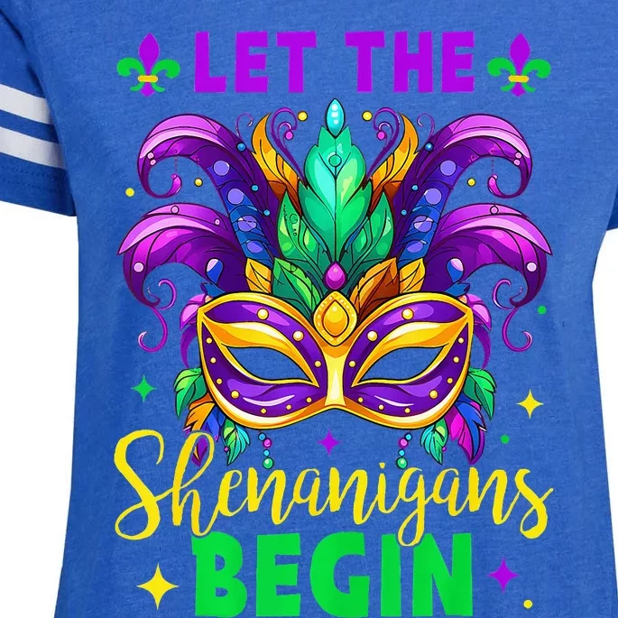 Let The Shenanigans Begin Mardi Gras Lips Enza Ladies Jersey Football T-Shirt