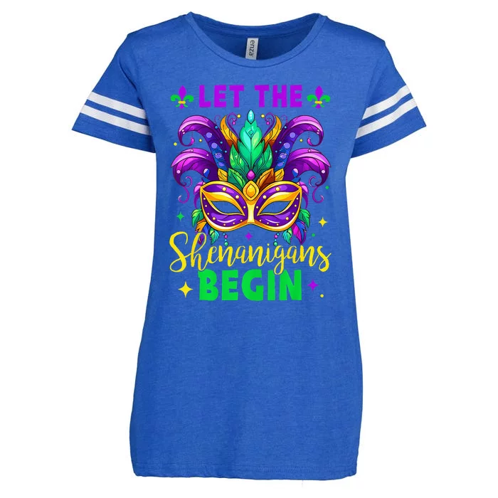 Let The Shenanigans Begin Mardi Gras Lips Enza Ladies Jersey Football T-Shirt