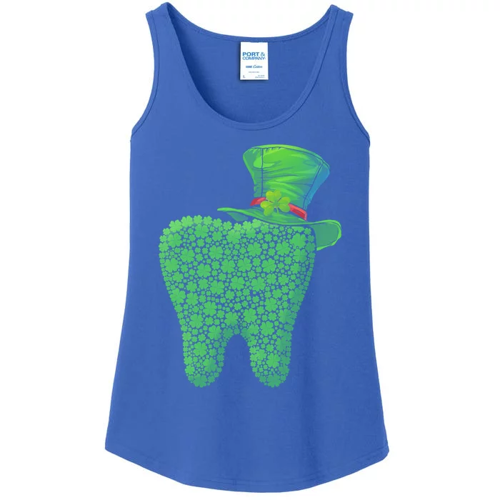 Leprechaun Tooth Shamrock St Patrick Day Dentist Dental Asst Gift Ladies Essential Tank