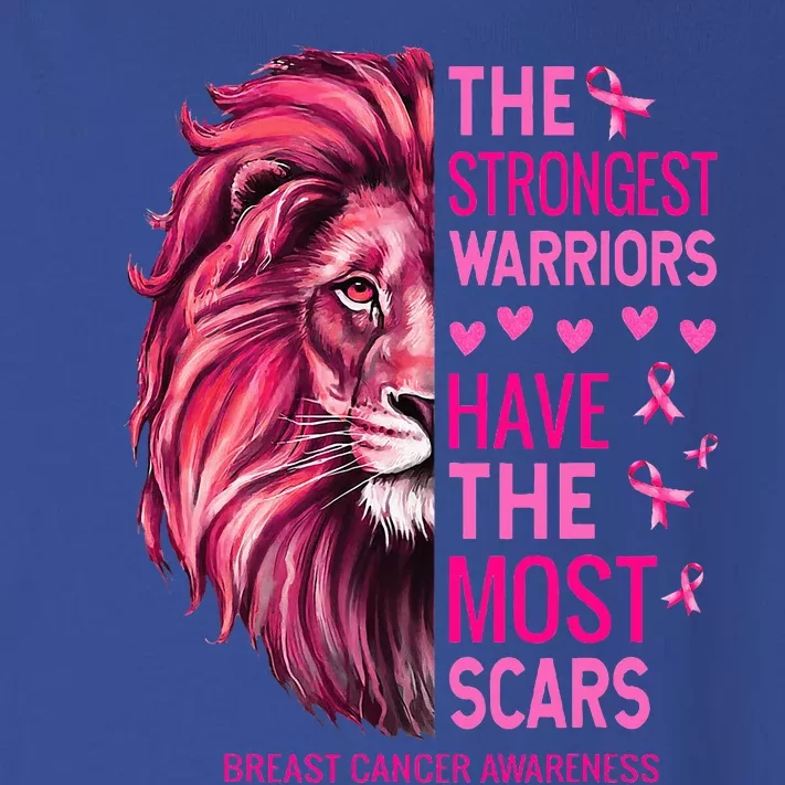 Lion The Strongest Warriors Breast Cancer Awareness Support Toddler Long Sleeve Shirt