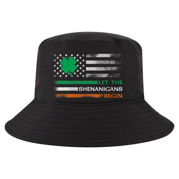 Let The Shenanigans Begin Irish American Flag St Patrick Day Cool Comfort Performance Bucket Hat