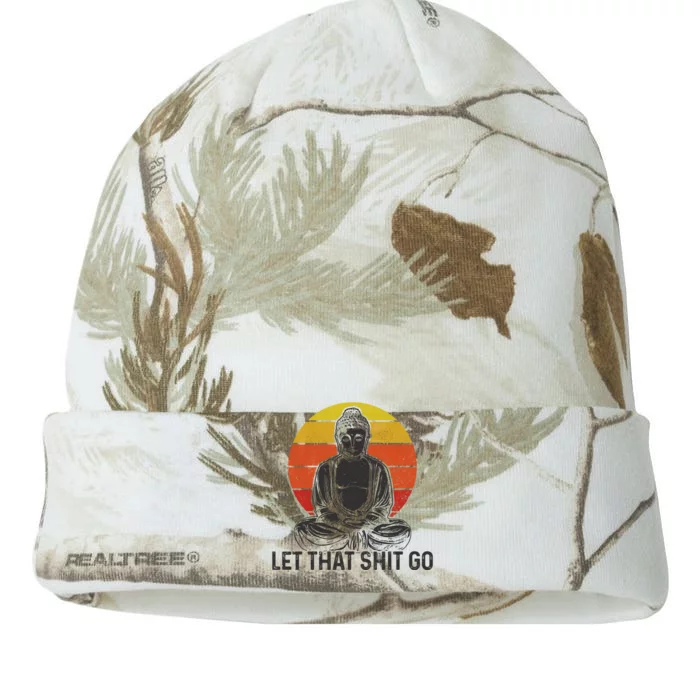 Let That Shit Go Vintage Buddha Meditation Yoga Gift Kati - 12in Camo Beanie