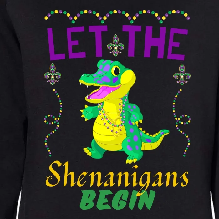 Let The Shenanigans Begin Mardi Gras Womens California Wash Sweatshirt