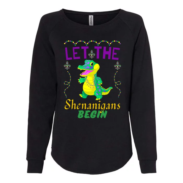 Let The Shenanigans Begin Mardi Gras Womens California Wash Sweatshirt