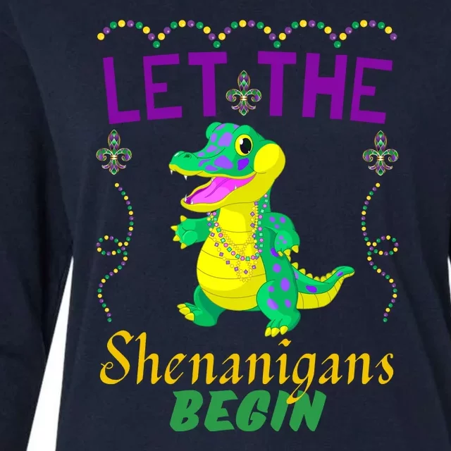 Let The Shenanigans Begin Mardi Gras Womens Cotton Relaxed Long Sleeve T-Shirt