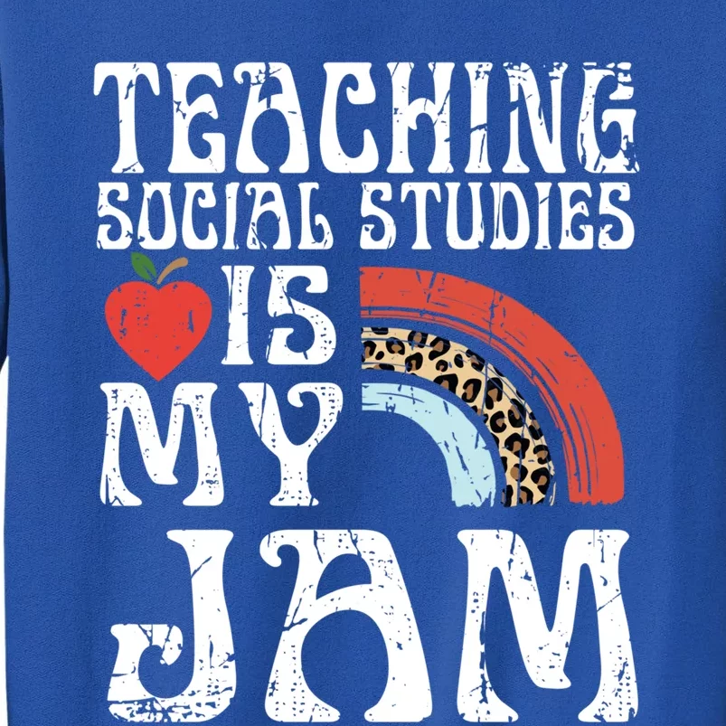 Leopard Teaching Social Studies Is My Jam Sunglasses Teacher Funny Gift Sweatshirt