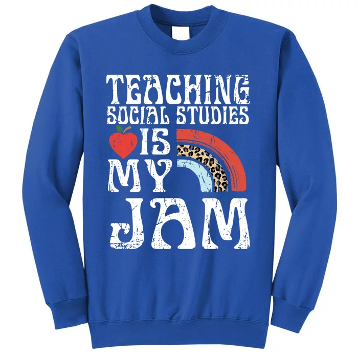 Leopard Teaching Social Studies Is My Jam Sunglasses Teacher Funny Gift Sweatshirt