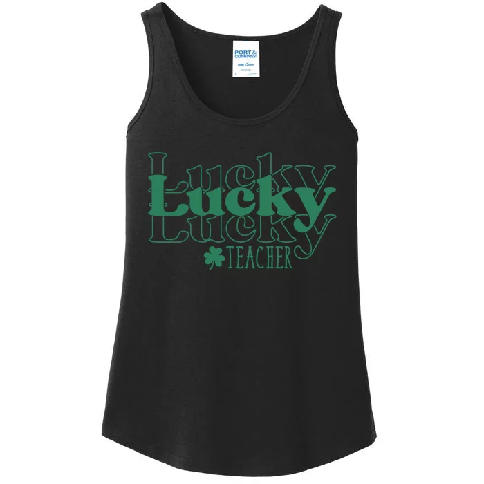 Lucky Teacher St Patricks Day Ladies Essential Tank