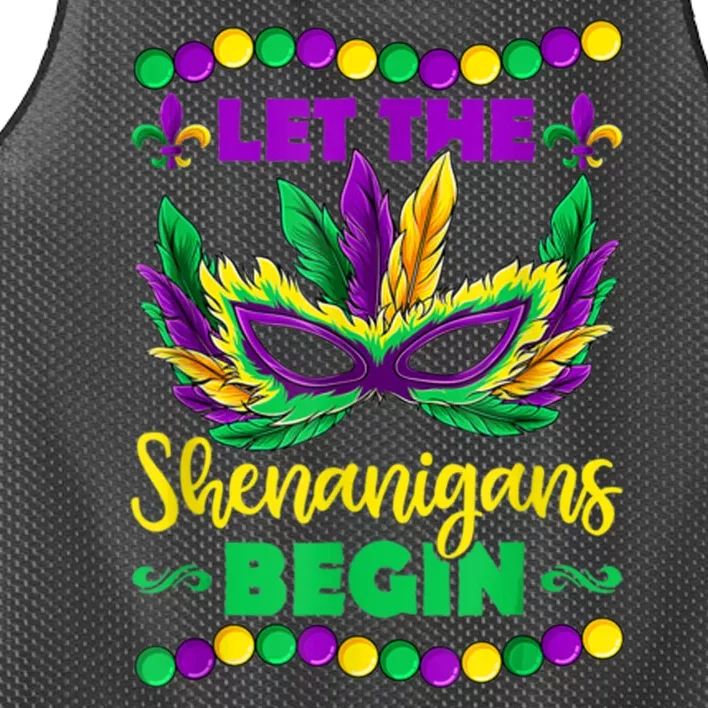 Let The Shenanigans Begin Mardi Gras Mesh Reversible Basketball Jersey Tank