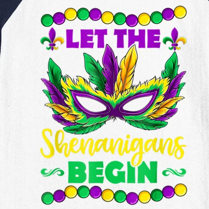 Let The Shenanigans Begin Mardi Gras Baseball Sleeve Shirt