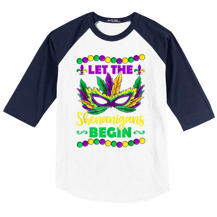 Let The Shenanigans Begin Mardi Gras Baseball Sleeve Shirt