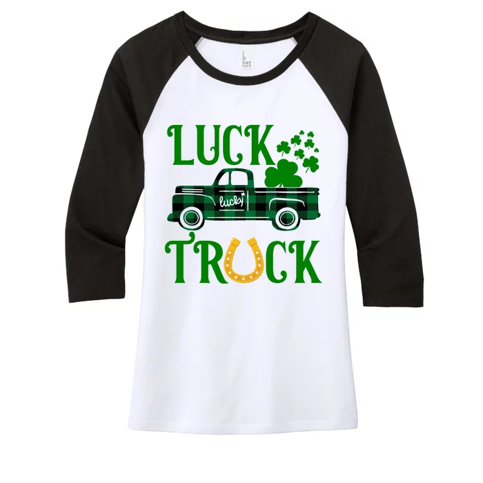 Luck Truck St Patrick's Day Festive Women's Tri-Blend 3/4-Sleeve Raglan Shirt