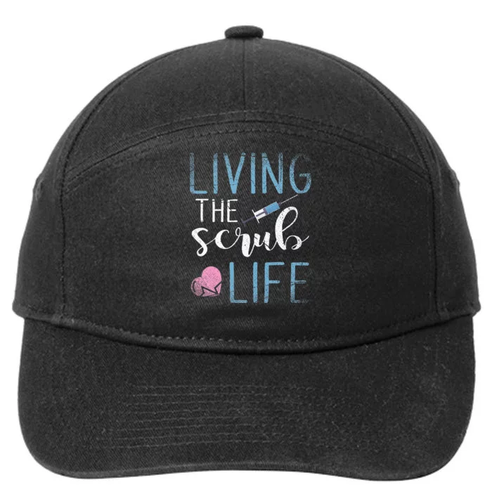 Living The Scrub Life Nurse 7-Panel Snapback Hat