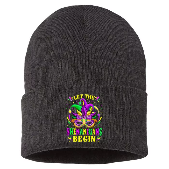 Let The Shenanigans Begin Mardi Gras Sustainable Knit Beanie