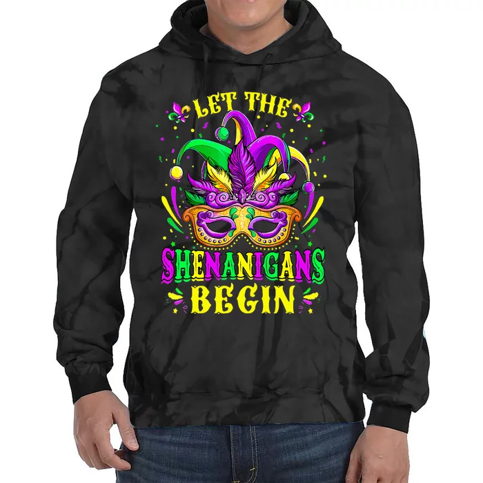 Let The Shenanigans Begin Mardi Gras Tie Dye Hoodie